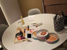 Welcome gift for an Ambassador, a good selection of bakery and sweet items from the shop downstairs