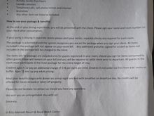 Welcome letter - exclusions