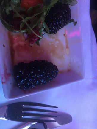 delicious two-bite blackberry in the salad — size matters!