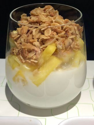 Yogurt parfait - pineapple, coconut cream, almond granola