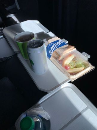 I chose the fruit and cheese platter. Also had a warm chocolate chip cookie and snacks from the basket.