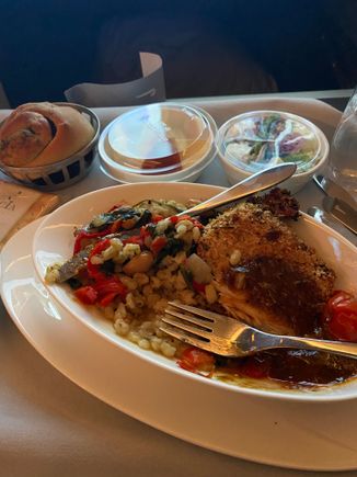 Chicken breast with risotto? I forgot to take a picture of the menu, but it didn’t indicate the chicken would be breaded (gross) and that certainly was an odd risotto.