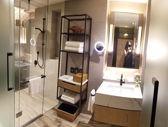 Bathroom + Shower. No tub though. 