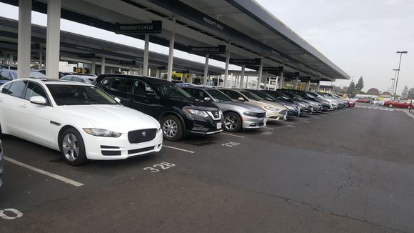 About 10 am on Saturday, January 6, 2018. EVERY PC space was full. Very rare. Was at Hertz LAX yesterday (Friday) three times and it was prepretty