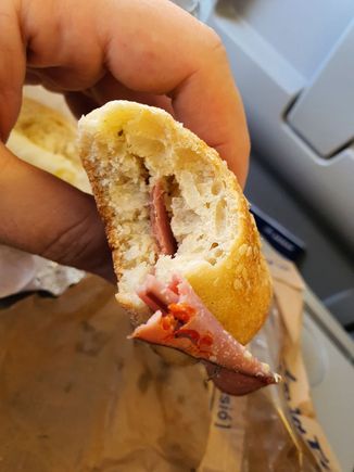 This was actually quite tasty. It wasn't "industry-pre-packed", but rather freshly made and just "wrapped". 