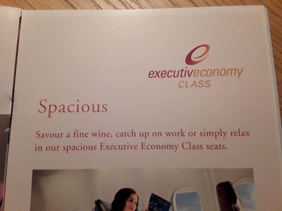 Singapore airlines 36inch Executive economy class 