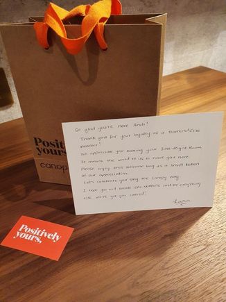 Elite status welcome note