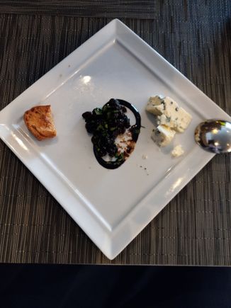 Blue cheese after I had a bite and after half the crackers fell off during serving. In all fairness, Eli is a very good server.