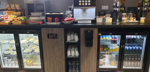 Compact food and drinks selection