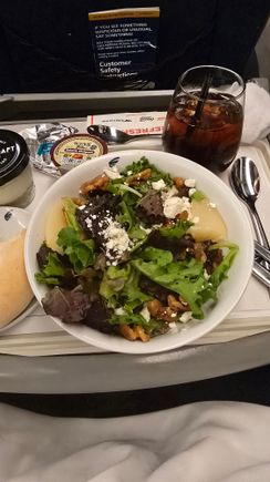 Pear & Blue Cheese Salad (partially eaten) - good, nice as a light snack or if crew allows two selections