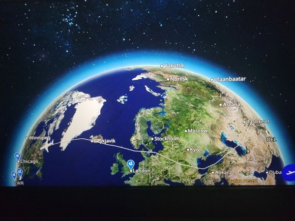 At 17 hours scheduled time, this is one the longest flights in the world now. Map shows the detour they take to avoid the Russian airspace. 