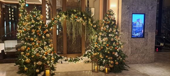 part of the christmas decorations on ground floor