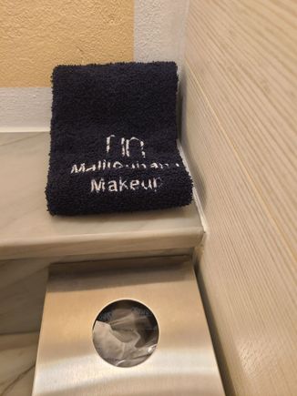 A first for us to see such a towel designated for make up