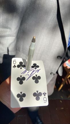 He was amazing I kept this as a souvenir 