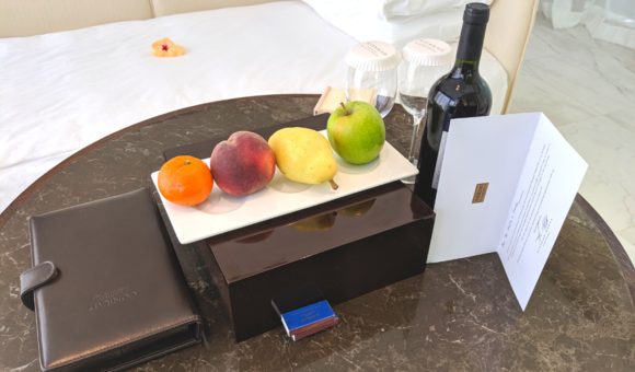 This was the welcome gift for the Hilton Golds