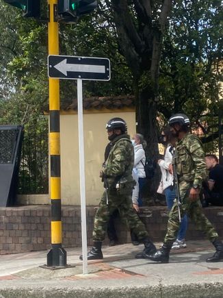 President house. Military patrols it. 