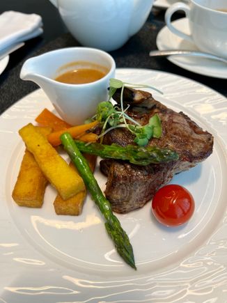 Wagyu Striploin, nicely cooked mid-rare