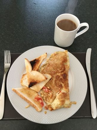 First breakfast, Lincoln to Lincoln. 