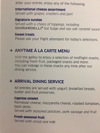 Menu 915 IAD to CDG