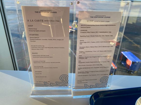 Lunch and Wine Menu