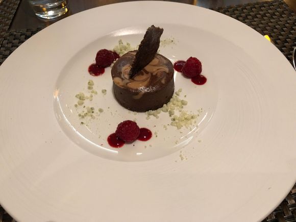 Delicious chocolate and caramel cheesecake!