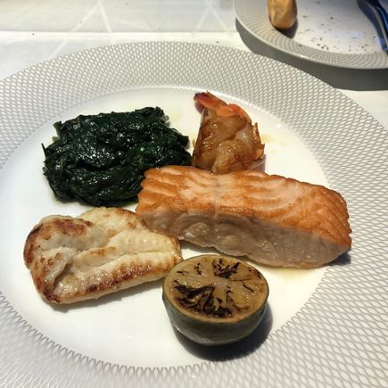British fish medley (sole, prawn, salmon)