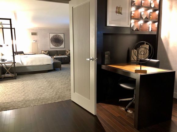Desk and view of master bedroom