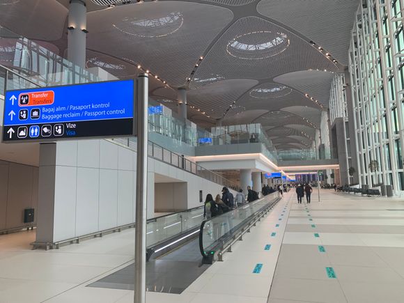 Walkway to passport control