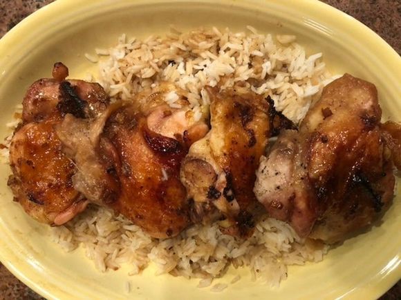 Honey and Soy glazed chicken thighs