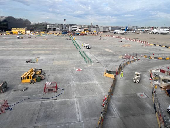Updated picture of the ramp outside the LHR UC - almost ready!   Anyone know how many new gates this will open up? I know there’ll be one new gate right next to the UC elevator…

Interestingly, on my inbound a week earlier we had to ramp deplane and take a bus.  
The upside is it saved the walk to immigration, although I actually enjoy stretching my legs after the flight!
