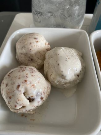 Churro ice cream (2 on left) and vanilla