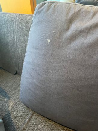 White spot on sofa cushion. Wife did not want to use the sofa anymore ha