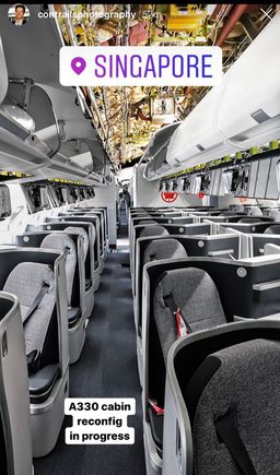 Looks like the 330s will Have slightly different J seats. Note the magazine rack, shoulder belts and no storage “bucket” under the armrest. 

I taxied by an AC 333s in a hangar at Changi in mid-December.