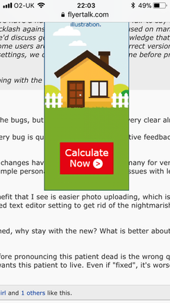 Example of ad scrolling across post; it moves as you scroll across 