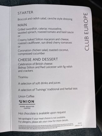 Lhr to Cfu April 11th. Had swordfish which was lovely. 