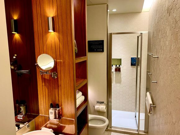 Immaculate toilet and showers. 