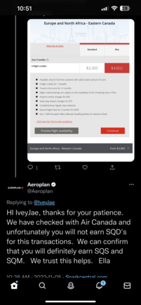 STUDENT flight passes don’t earn SQD.