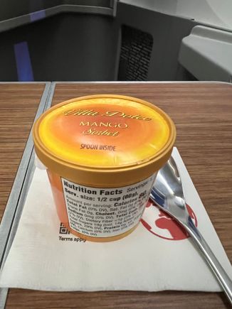 Mango sorbet for dessert 😃