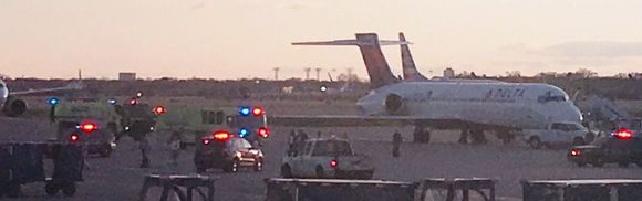 Sitting on a jet at MSP. Looks like a Delta (717?) with passengers deplaning & walking far across the tarmac. Surrounded by a number of fire trucks & other safety vehicles. Roughly outside gate E15. Anyone know what’s up? 