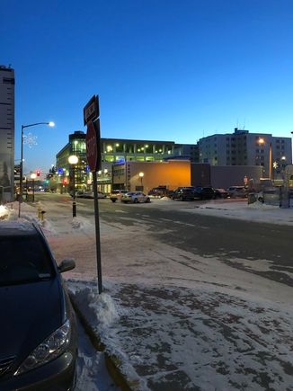 2nd Avenue in downtown Fairbanks looking east. 