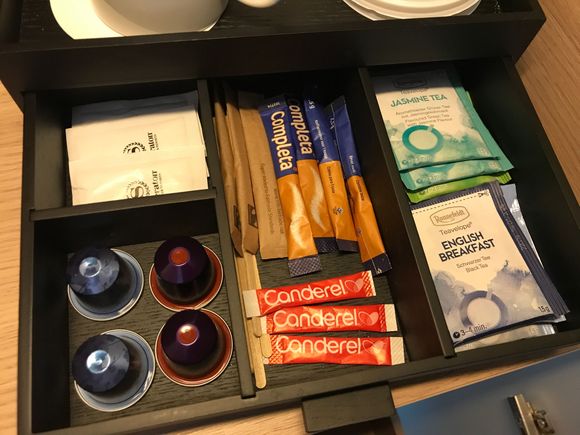 Basic selection in teas as more can be had in the outer hall at the refreshment centre