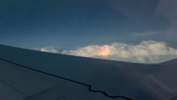 Flying over lightning storm