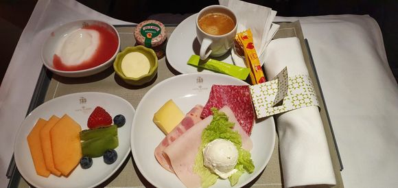 One tray cold breakfast.