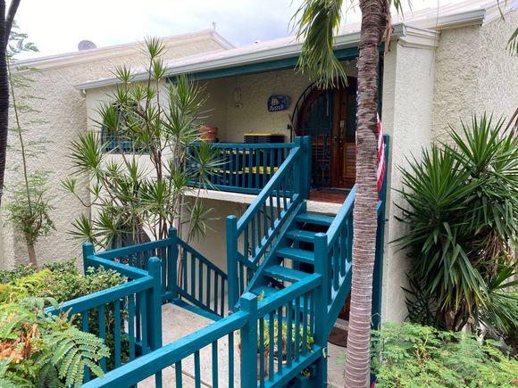 Stairs from parking lot to unit 
