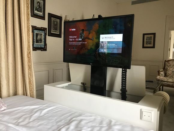 Risen TV from footend of the bed