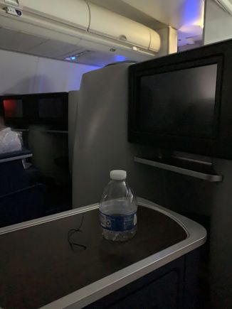 Pre departure choice of water or nothing. At this point I slept and read most of the way back. 