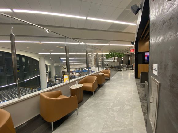 Seating overlooking the main concourse