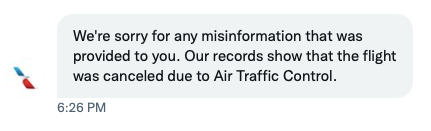 This was their last communication with me. That's it. I told them exactly what the pilot told the passengers... but.... nothing... 
