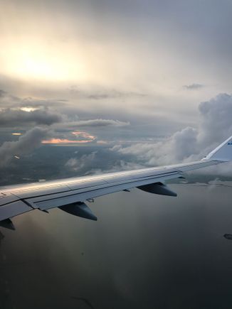 Dramatic clouds as we approach AMS