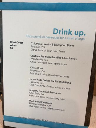 Drink prices. 